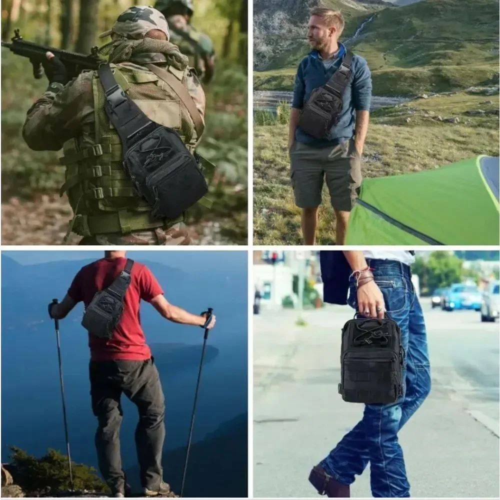 Tactical Molle Sling Shoulder Bag Assault Backpack Crossbody Messenger Chest Bag